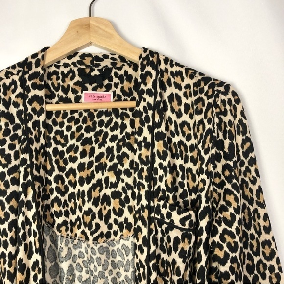 Kate Spade Leopard Print Toasty Lounge Robed M - Picture 5 of 5